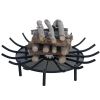 Fire Grate Log Grate Wrought Iron Fire Pit Round Spider Wagon Wheel Carbon frame - black