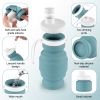 Portable Silicone Folding Cup 320ml Mini Outdoor Picnic Tableware Box Travel Coffee Retractable Wine Glass - Green - 320ml