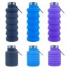 500ml outdoor retractable water bottle portable collapsible silica gel sports cup - as shown - A05 500ML